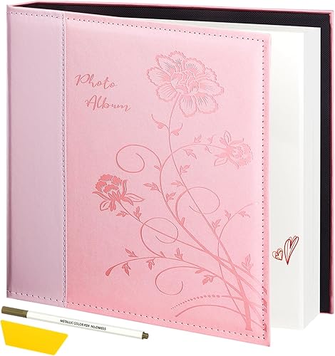Artmag Álbum de fotos autoadhesivo para fotos de 3 x 5, 4 x 6, 5 x 7, 8 x 10, 10 x 12 pulgadas, 60 páginas, cubierta de cuero, álbum magnético de