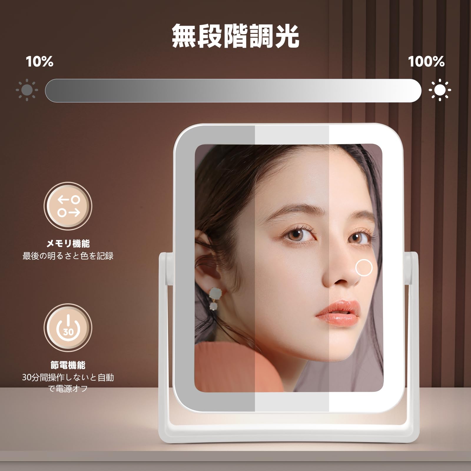女優鏡 ライト付き卓上鏡 Amazon.co.jp: 鏡 卓上ミラー ライト付き 女優ミラー 化粧鏡 3光色 無