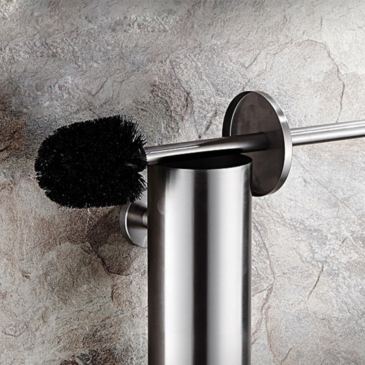 Set Scopino e Porta WC in Acciaio Inossidabile Copertura, Resistente a Graffi, Design Compatto per Bagno e Hotel