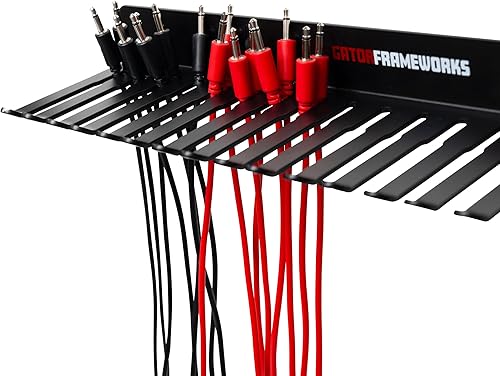 Miniatura 5 de Gator Frameworks Colgador y organizador de cables de montaje en pared con 19 ranuras para cables, rangos de espacios de 5 a 0.354 in