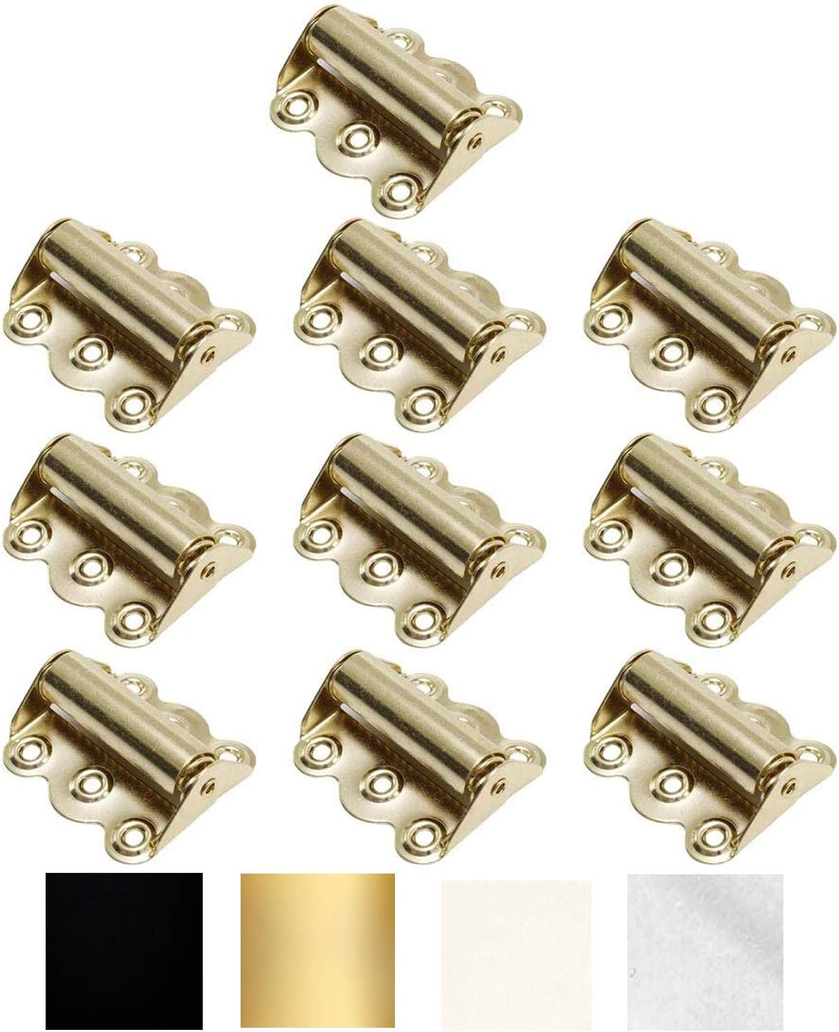 Litepak Screen Door Hinge Professional Grade Hardware Self-Closing Easy Install (10 Pack, Polished Brass)