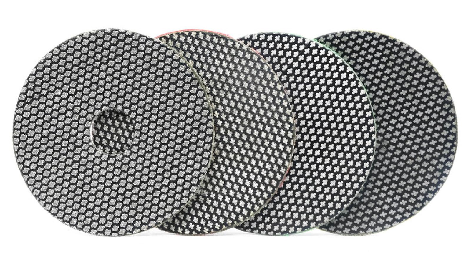 Almohadillas pulidoras de diamante, Disco de lijado abrasivo flexible con almohadilla de pulido de diamante galvanizado de 3" y 80 mm for vidrio, granito, mármol y baldosas de cerámica, 4 unidades