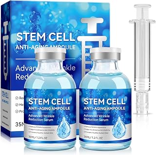 Stem Cell Serum for Face, 2 Count Stem Cell Solution Ampoule, Anti-Aging, Firm, Hydrate, Anti-Wrinkle, and Renew Your Skin for a Youthful Glow, 70 ML