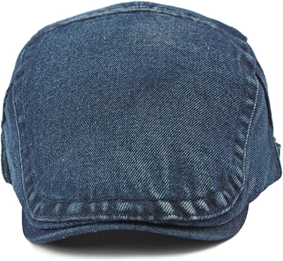 Newsboy Cap for Men Adjustable Flat Ivy Gatsby Cabbie Driving Hat Breathable Denim Cotton Golf Cap - Image 3