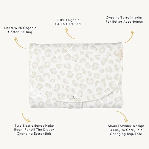 Miniatura 3 de Makemake Organics Cambiador portátil orgánico certificado GOTS relleno de algodón orgánico portátil cambiador de pañales kit de estación de cambio