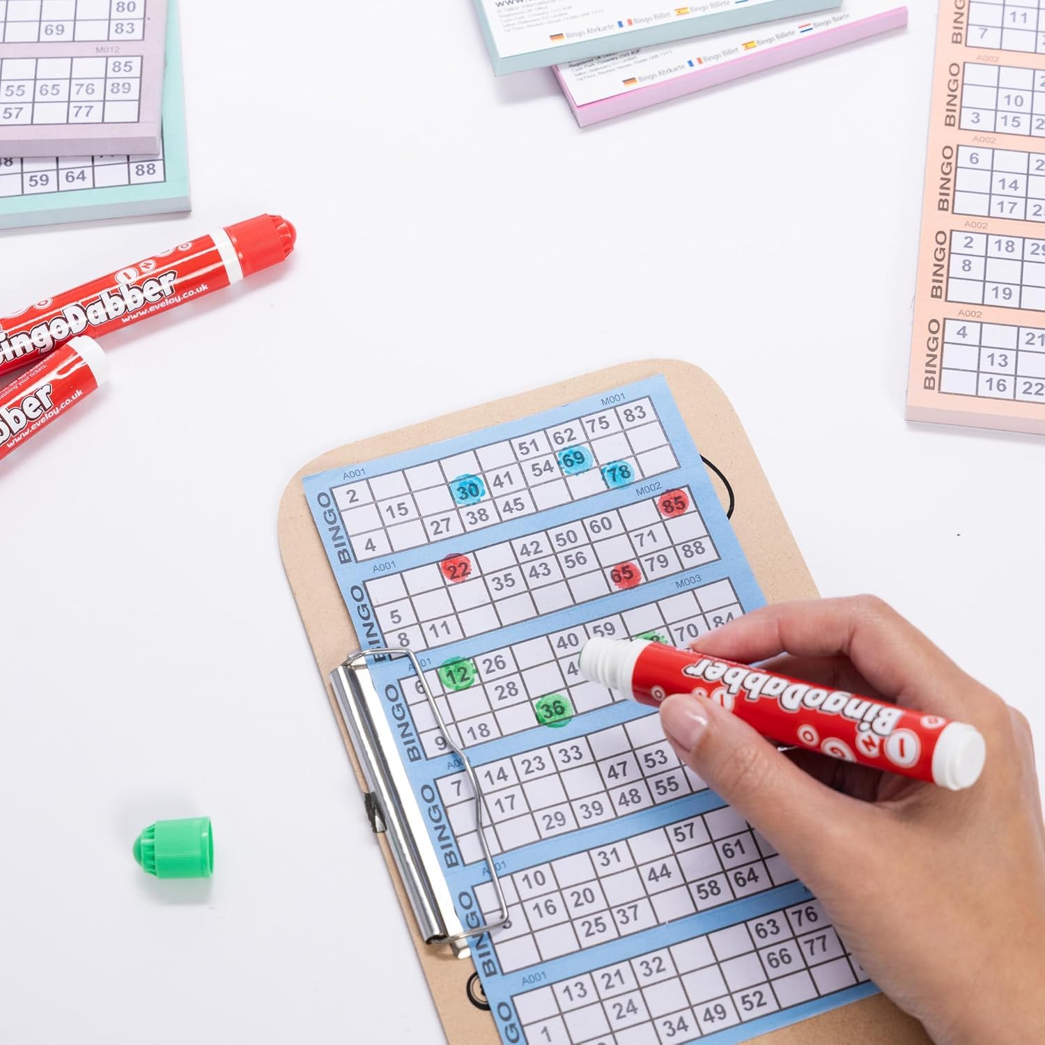 evelay Bingo Dabbers - Pennarelli per biglietti da bingo, colori assortiti, confezione da 24