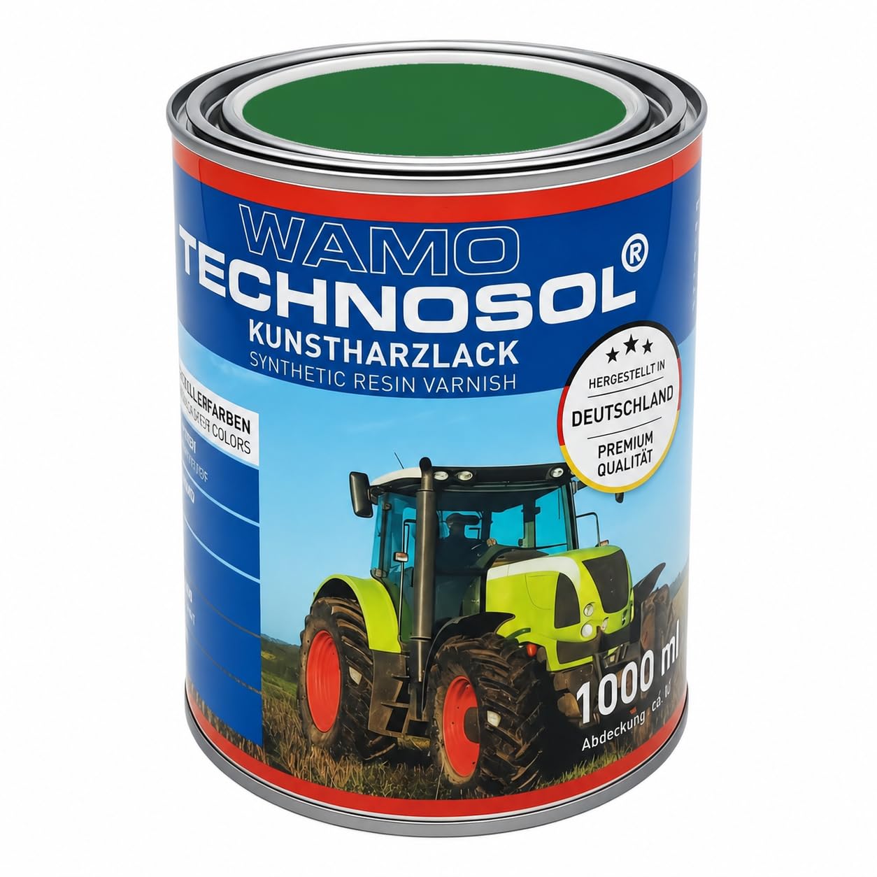 TECHNOSOL Kunstharzlack | SMARAGDGRÜN | RAL 6001 | 1 L | schnelltrocknend | witterungsbeständig | für Metall, Holz & Stahl | deckend | Made in Germany