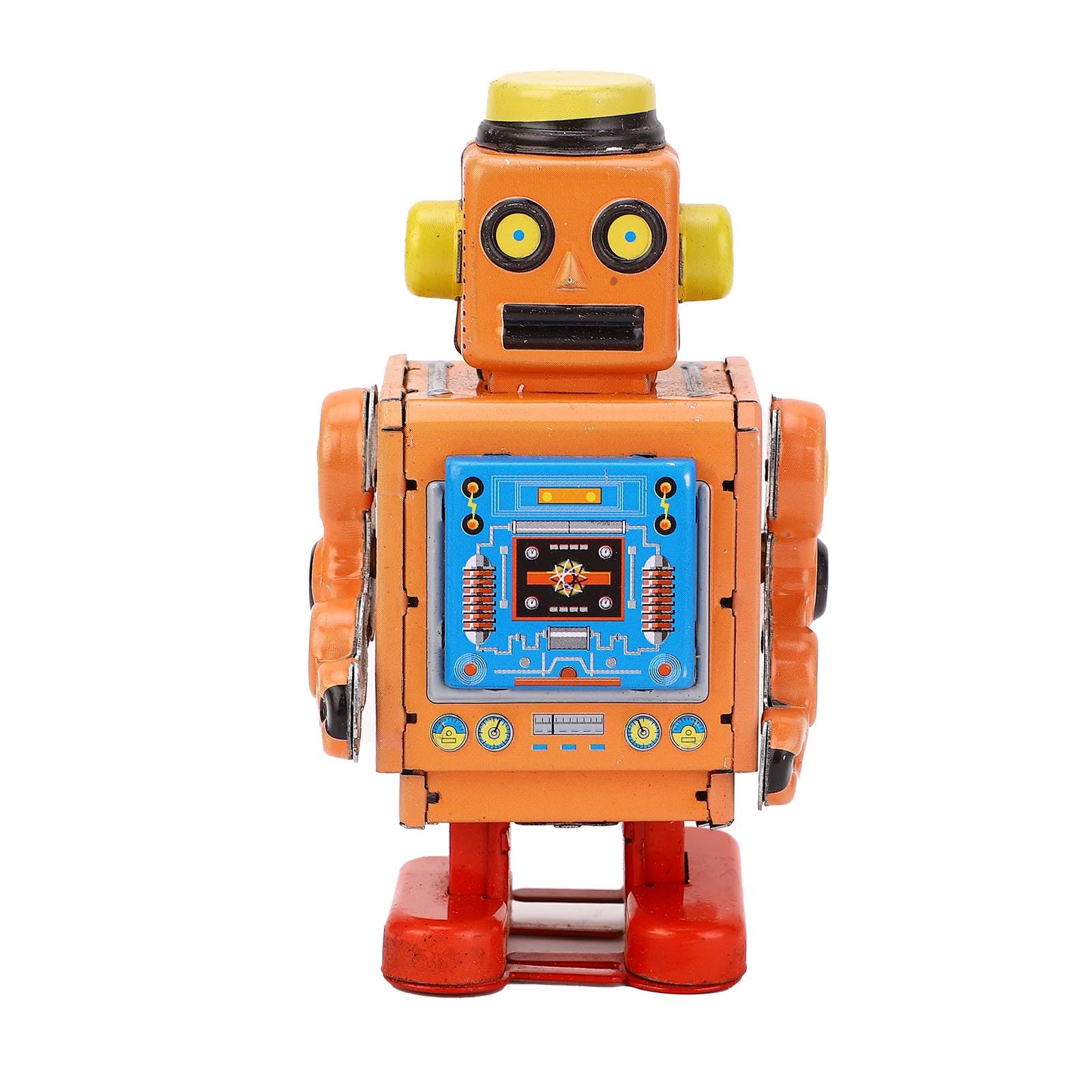 Robot Classico in Ferro con Carica a Molla per L'intrattenimento Quotidiano e la Collezione Vintage (Orange)