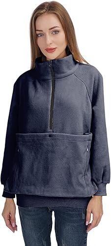 Miniatura 3 de ALYC Sudadera transportadora de mascotas para mujer, soporte para perros y gatos, sudadera con bolsa de canguro suave