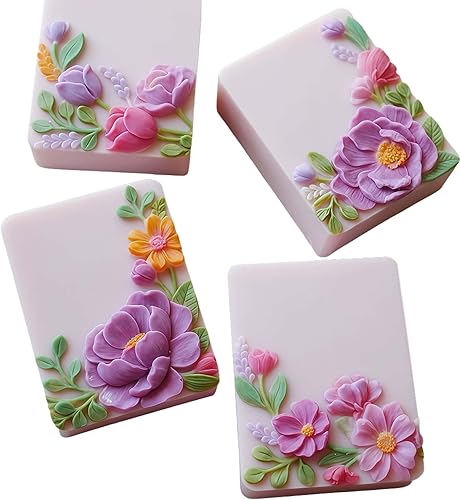 Vista 61 de Molde de silicona para jabón de múltiples cavidades, un molde de silicona para hacer 3 diferentes flores de jabón de rosas, moldes de resina de yeso