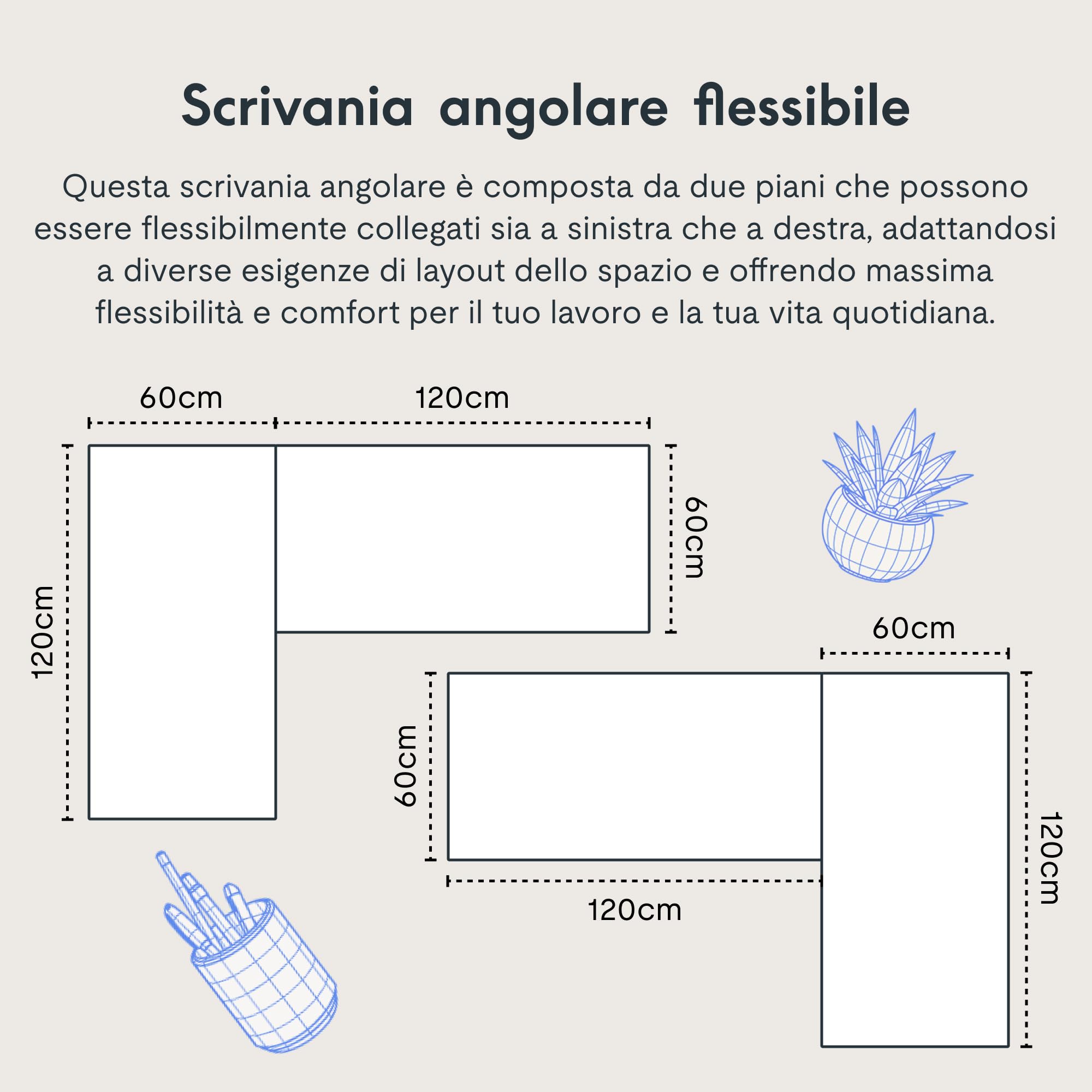 FLEXISPOT - Scrivania da ufficio angolare 180x120cm, tavolo a L con 3 piedi, scrivania elettrica regolabile in altezza con 4 pulsanti di memoria e sistema di sicurezza anti-collisione (Bianco)