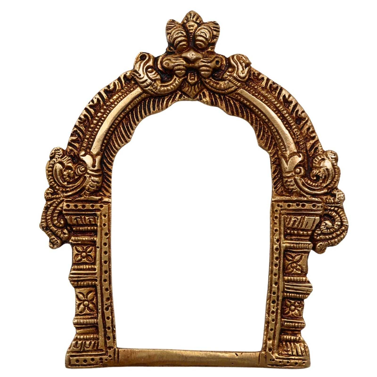 Bhunes Prabhavali z mosiądzu, rama Prabhavali, Prabhawal, mosiężny łuk do domu, rama z mosiądzu Prabhavali, łuk mosiężny, Prabhaval (mosiądz, 15 cm)