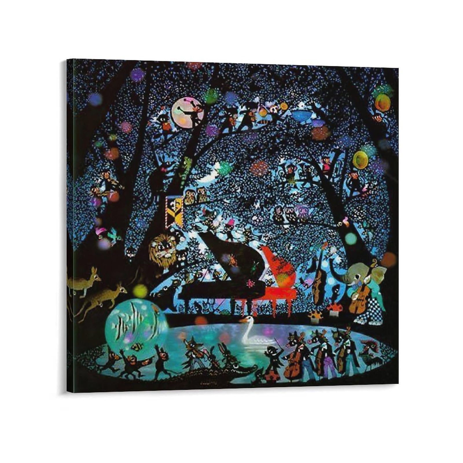 Amazon.co.jp: 藤城清治 動物の謝肉祭 絵画ポスター ウォールアート