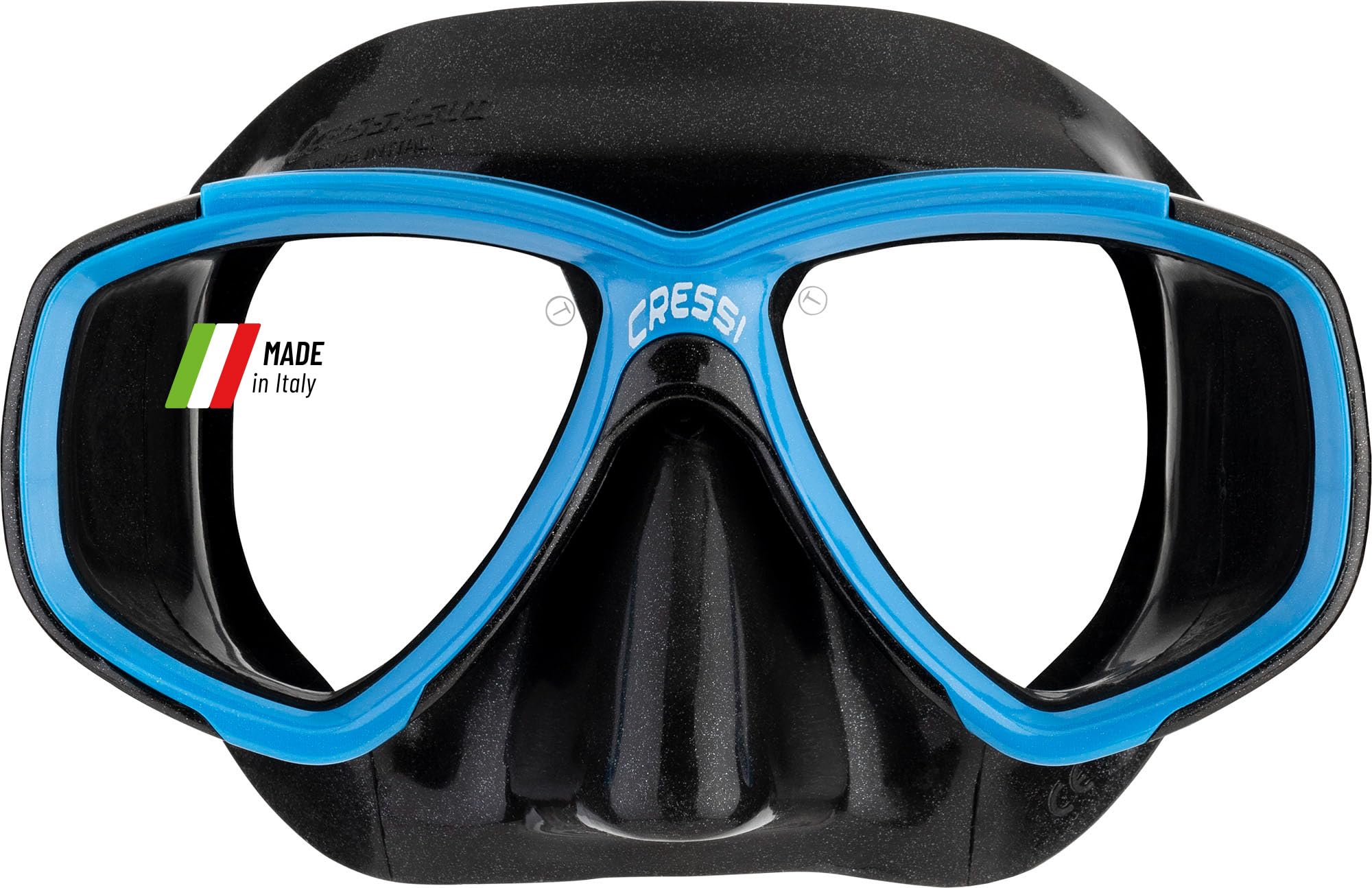 CRESSI Perla Mask Black/Blue - Masque de Plongée Unisex Perla idéal pour la Snorkeling, l'Apnée, la Plongée, Noir/Bleu, Taille Unique