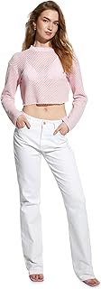 KOTON womens Long Sleeve Ajoure Crop Tshirt