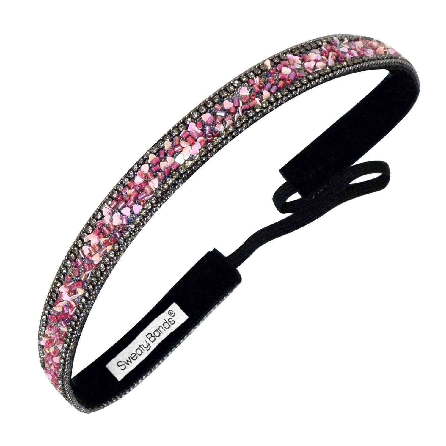 Sweaty Bands Womens Girls Headband - Non-Slip, Velvet-Lined Jeweled Hairband - Bling It