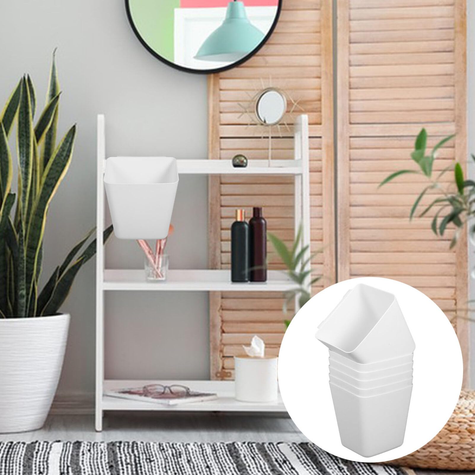 Alipis Set 6 Scatole Portaoggetti e Fondo Piatto da Appendere in ABS Bianco Design Salvaspazio 6 Pezzi per Carrello e Lato del Carrello