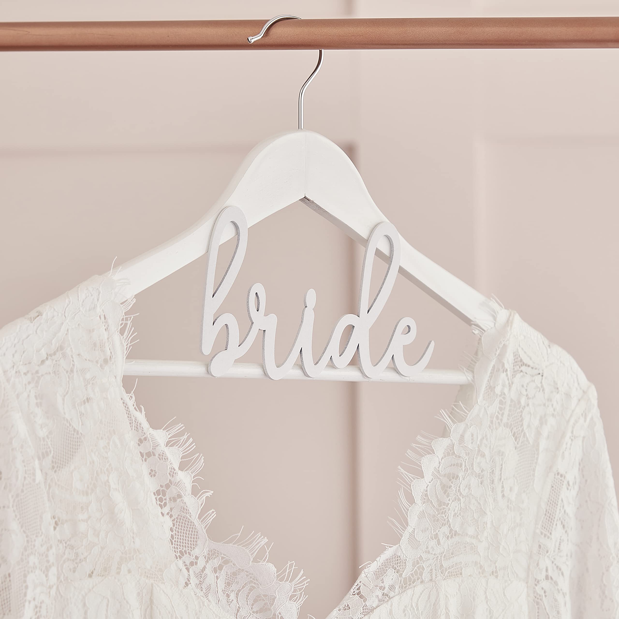 Ginger Ray Wooden Bride Hanger, White