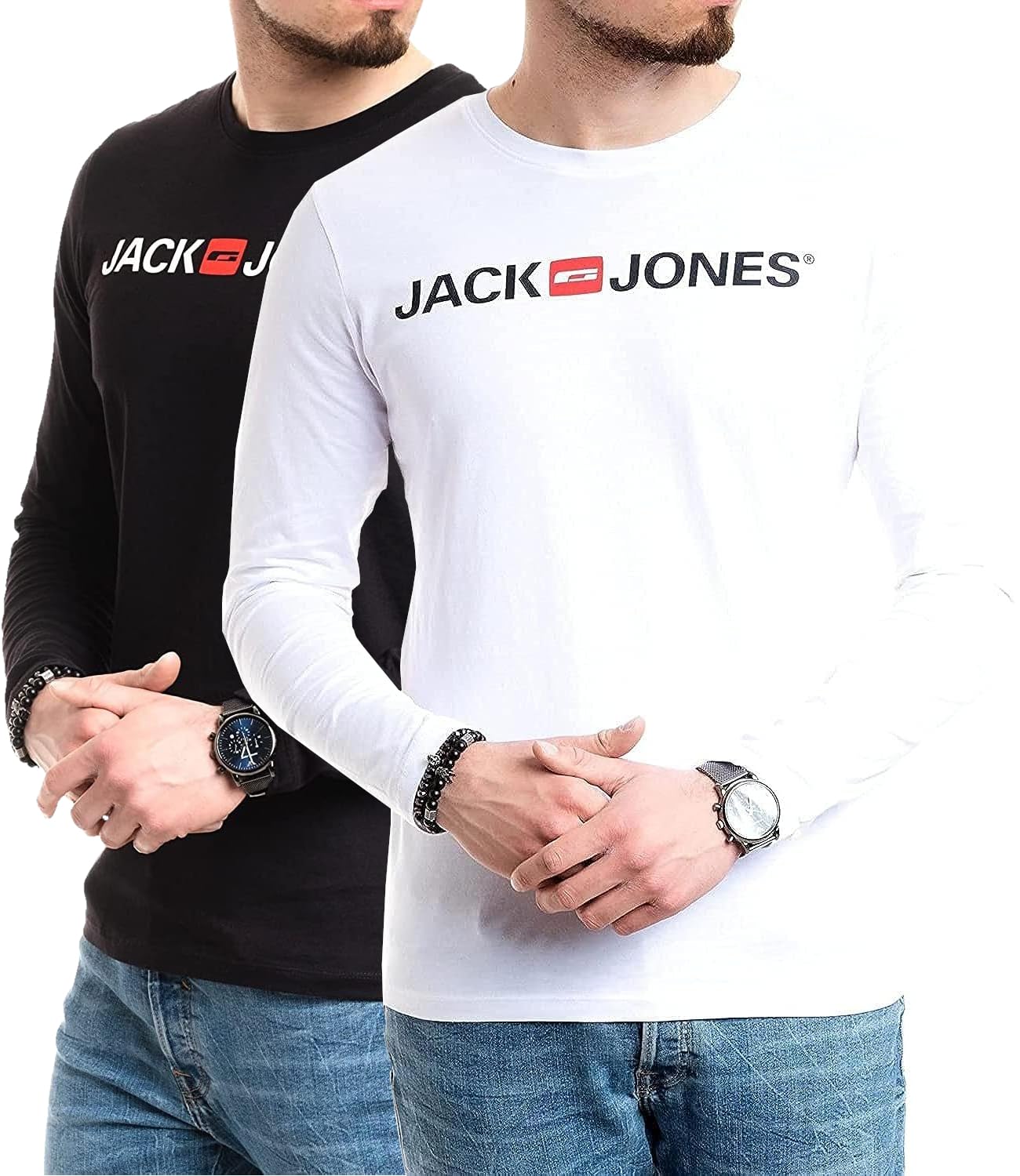 Jack & Jones Herren Langarmshirt aus Baumwolle – Longsleeve Männer – T-Shirt mit Langen Ärmeln aus Baumwolle - einzeln und Multipack