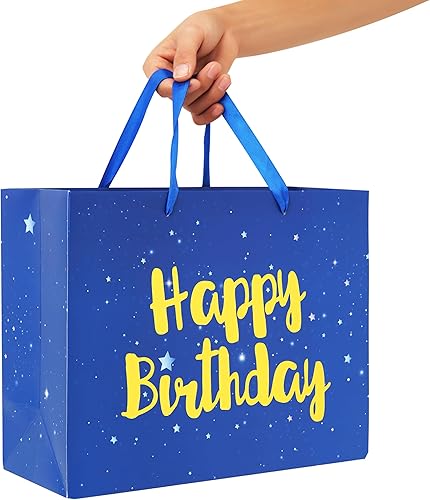 Miniatura 6 de Bolsa de regalo grande de 13 pulgadas para fiesta de cumpleaños de hombres, fiesta de cumpleaños de niños o niños, baby shower