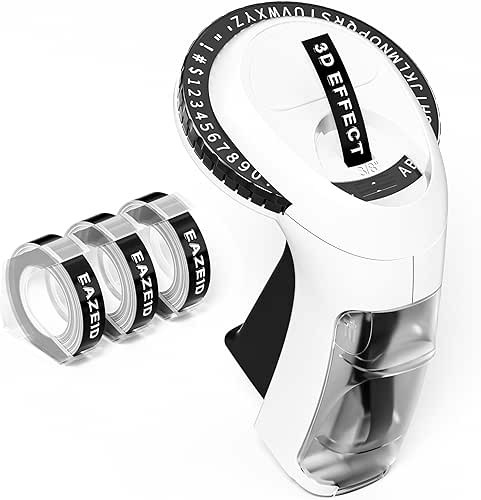 Embossing Label Maker Machine with Tapes, Manual Embossed Label Maker