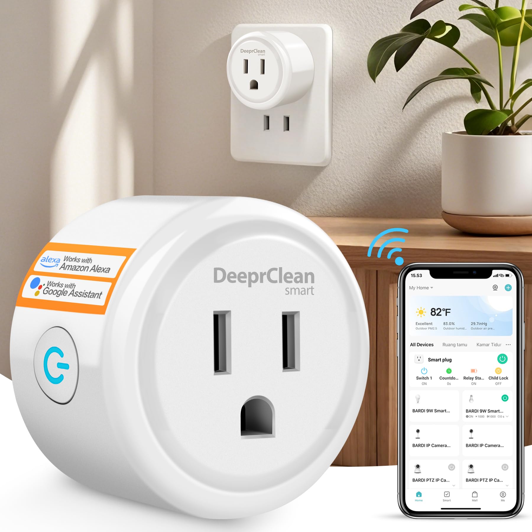 Mini Smart Plugs That Work with Alexa Wifi Socket Compatible with Google Assistant App Controlled Outlet with Timer