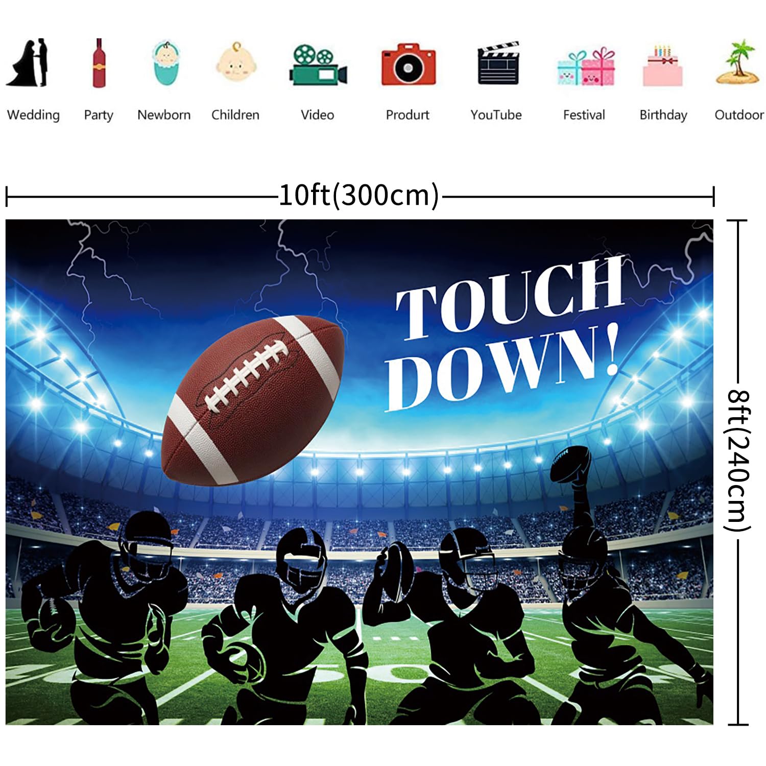 Yeele Fußballfeld-Fotohintergrund – 3 X 2,5 M Stadion-Motiv Aus Vinyl, Ideal Für Fotoshootings, Sportpartys & Babyfotos – Auch Individuelle Größen Möglich