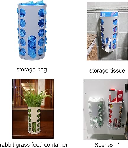 Miniatura 7 de Soporte para bolsa de plástico 2 juegos de gris y 2 juegos de blanco Soporte para bolsa de comestibles bueno para guardar bolsas de plástico debajo