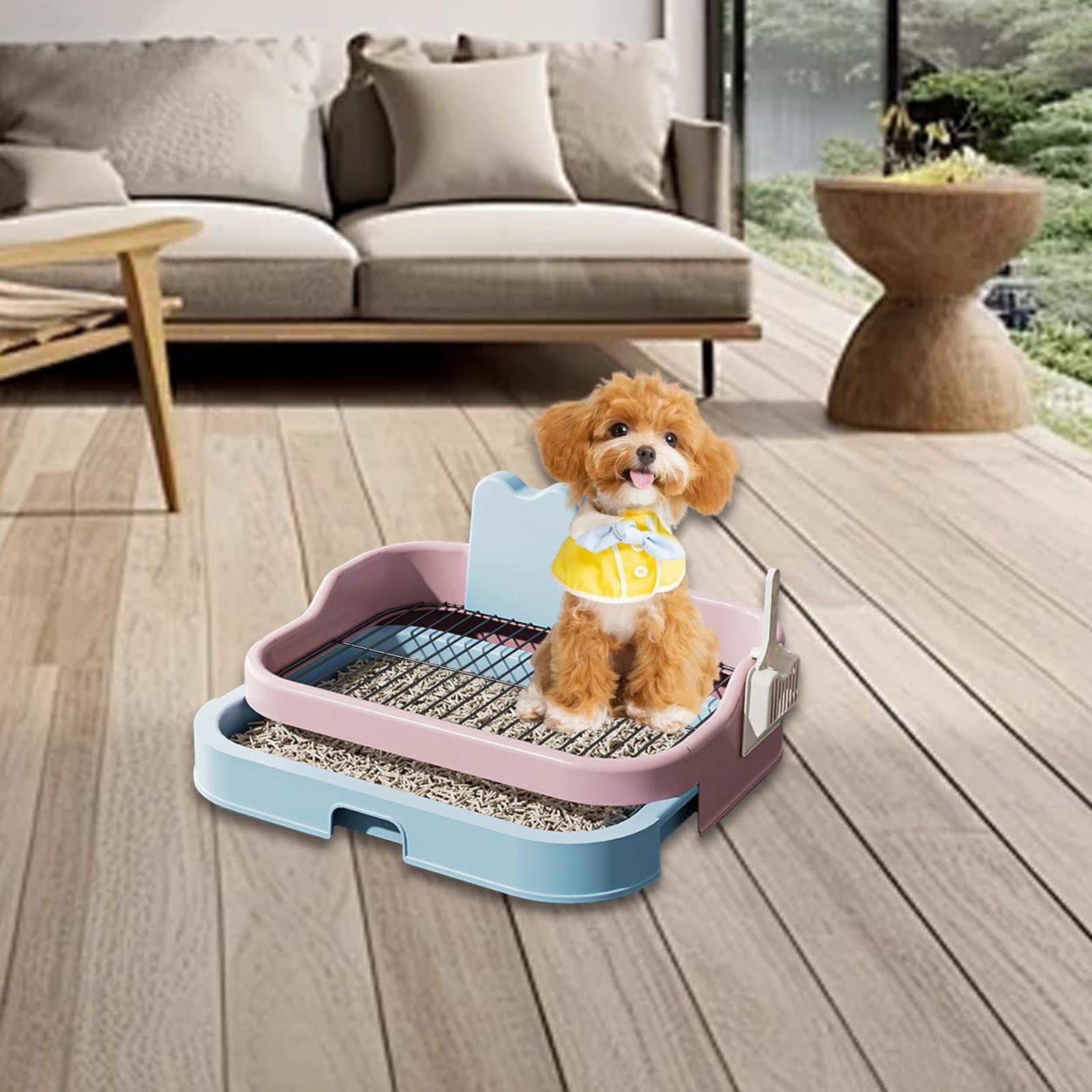 Inodoro para Perros Bandeja Sanitaria Reutilizable con Base Estable Fácil de Limpiar Mantiene Seco El Entorno Adecuado para Casas Pisos Dormitorios I