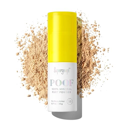 Supergoop! Poof 100% Mineral Part Powder, 0.71 oz SPF 35 PA+++ protector solar para el cuero cabelludo con protección UV de amplio espectro