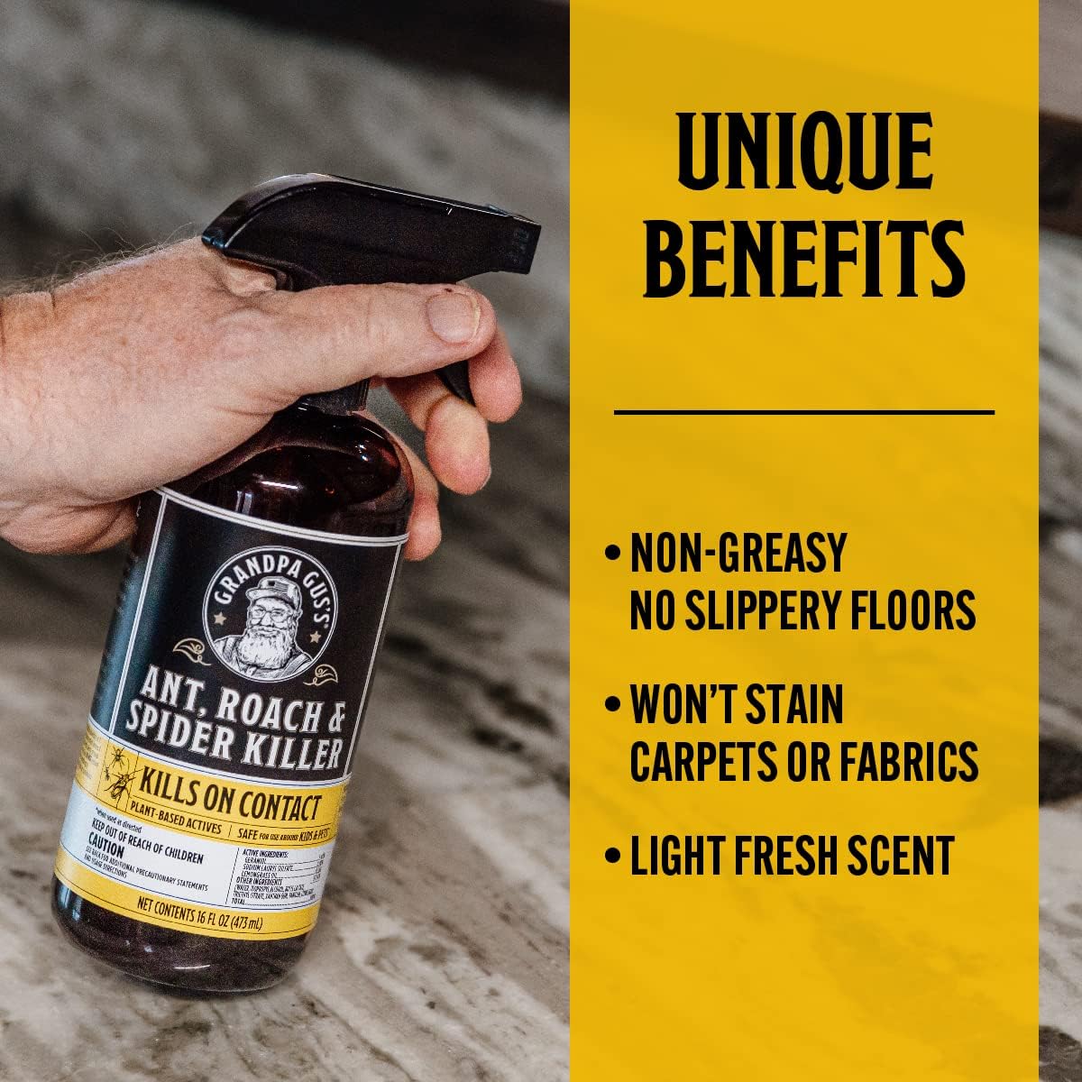 Grandpa Gus's Spider Repellent Kit - Spider Repellent Pouches (10 Pouches) and Natural Ant, Roach & Spider Killer Spray (16 oz)