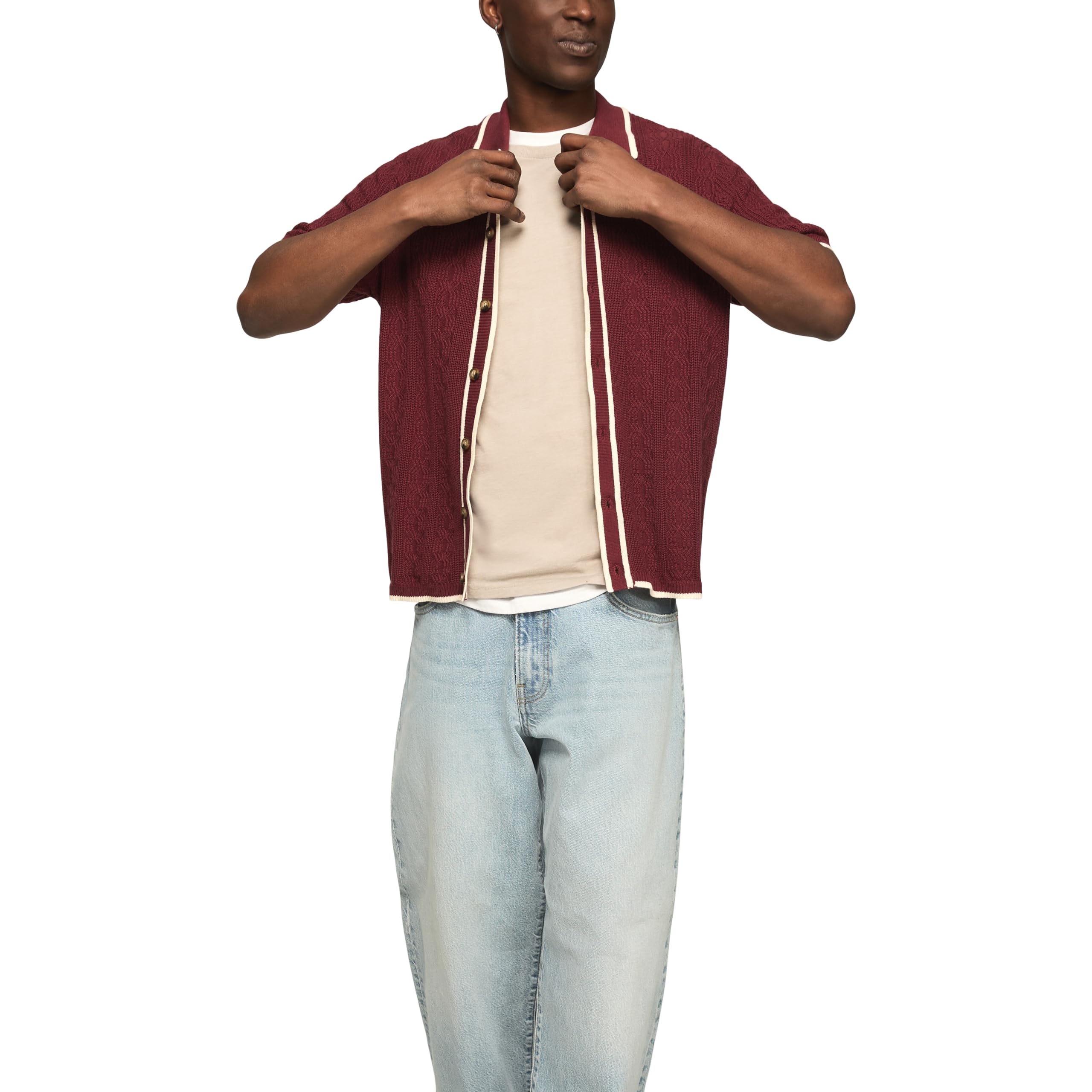 Photo 1 of Lucky Brand Tipped Button Front Sweater small