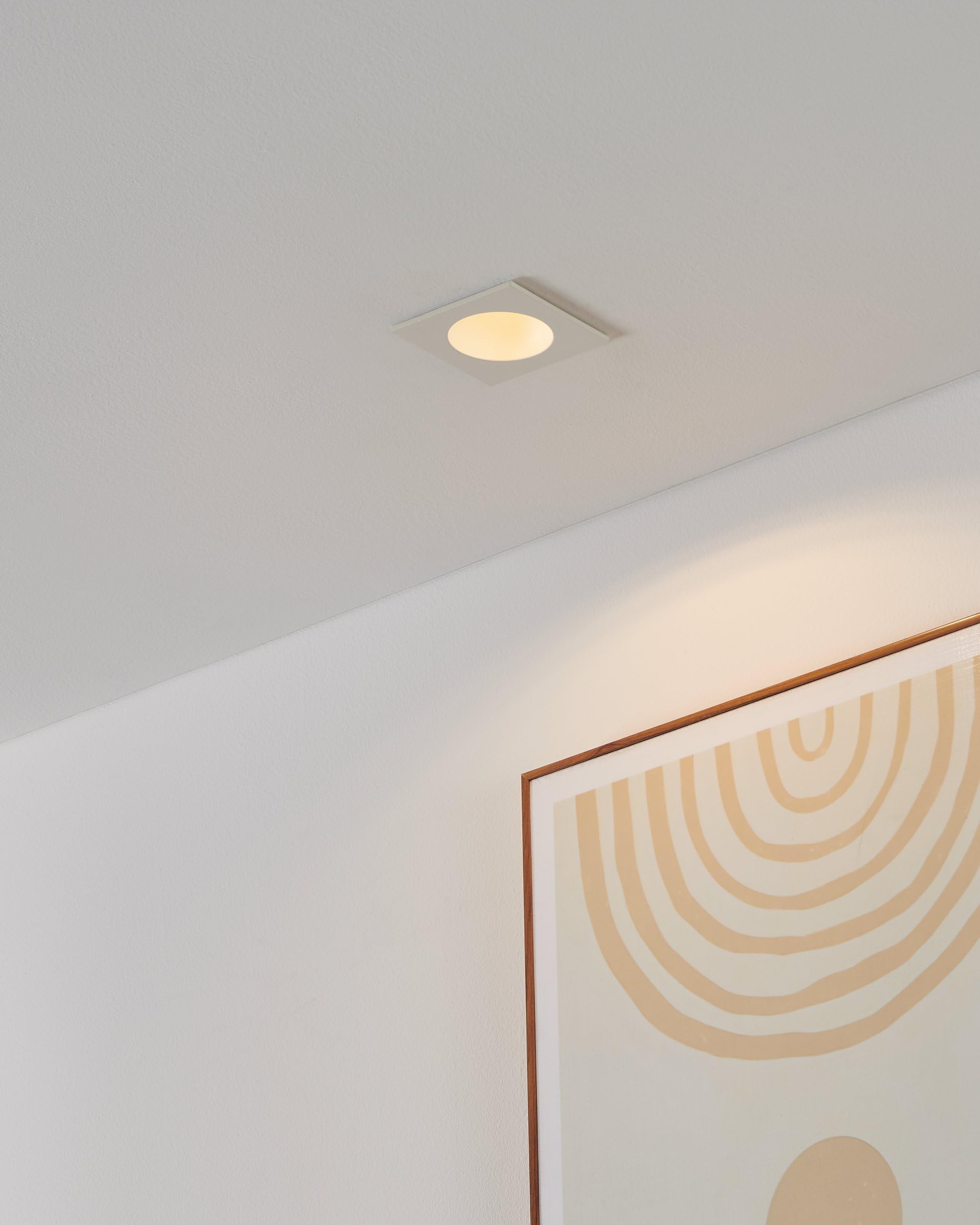 Eglo LED empotrable Zarate 1, foco LED de fundición de aluminio y plástico, lámpara empotrable LED en blanco, foco LED empotrable plano, luz cálida, L x A 8 cm