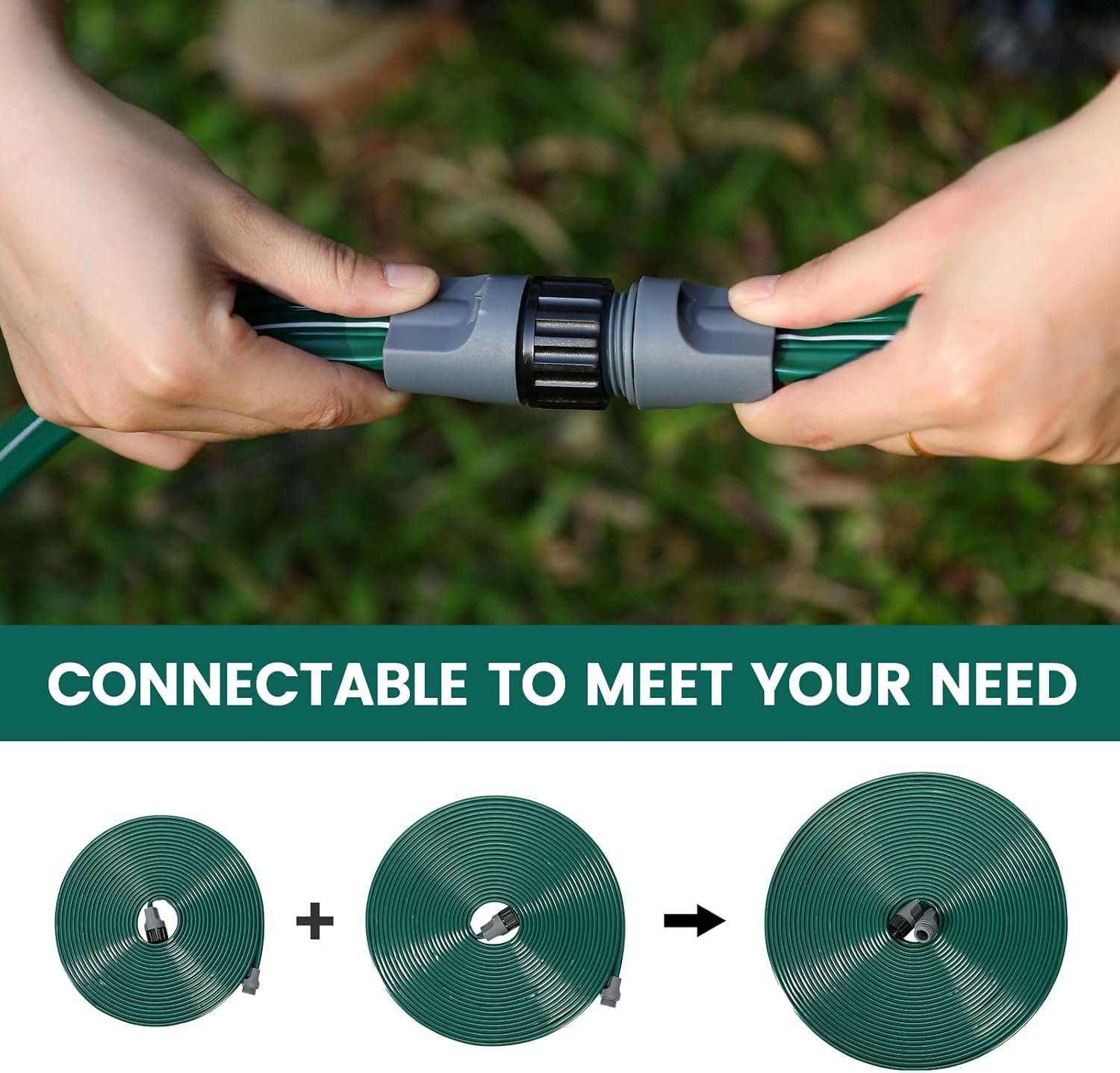 Passionbility Soaker Sprinklers Hose 50ft 2 pack, Garden Drip Soaker Watering Premium Flexible Irrigation Hose, High-Efficiency Water-Saving with Stakes