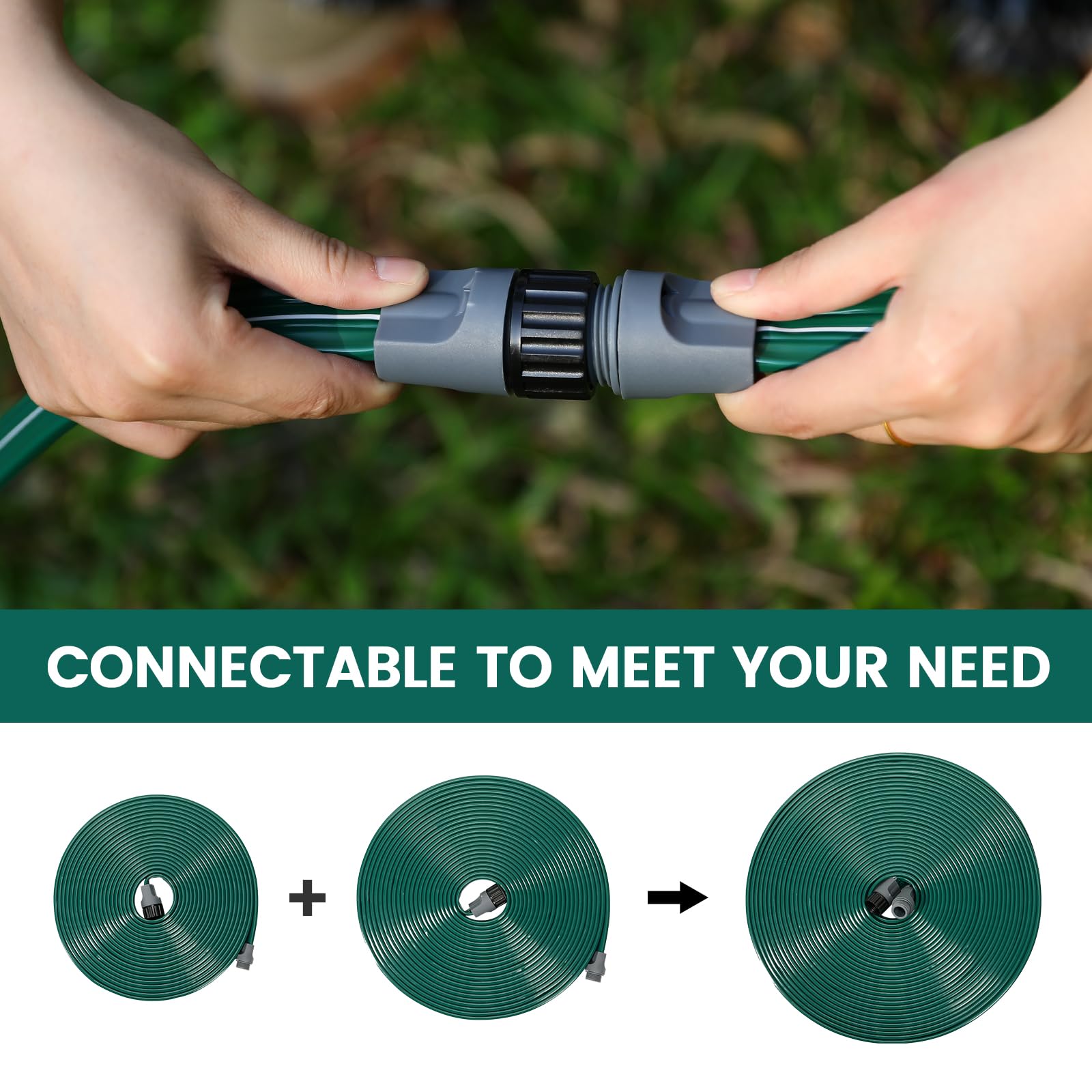 Passionbility Soaker - Manguera de riego flexible de 75 pies, manguera de riego por goteo de jardín, manguera de riego flexible de alta eficiencia, ahorro de agua con estacas