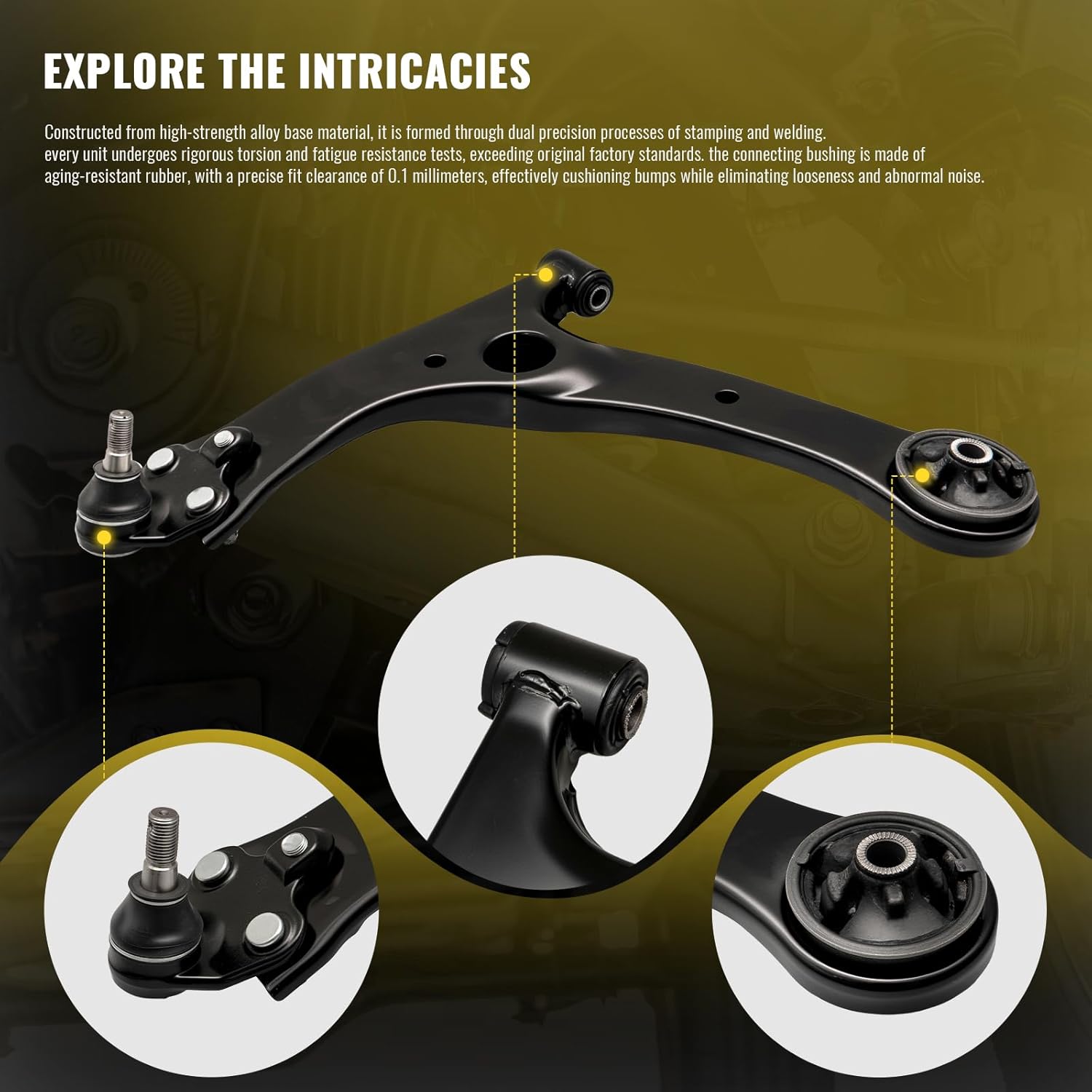 TUCAREST 10Pcs Suspension Kit Fit For 2005 2006 2007-2010 Sc-ion tC, Front Lower Control Arm w/Ball Joint + Outer Inner Tie Rod + Sway Bar + Boots [# MS86126 MS86127 K623913 K80230 EV800096 ES3655]