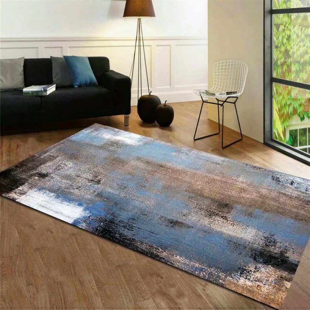Tapis de décoration intérieure bleu 200X300CM aux finitions haut de gamme
