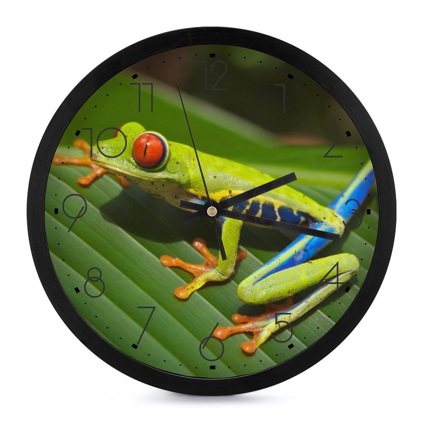 Pendule murale grenouille de 25.4cm silencieuse pour l'école