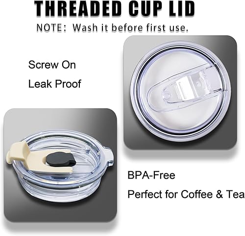 Miniatura 4 de AQUAPHILE Vaso de 35 onzas con asa, vaso de café aislado con tapa a prueba de fugas y popote, botella de agua reutilizable de acero inoxidable, taza