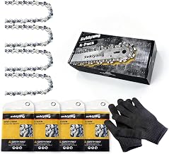 4 x 40cm LP 1.1mm 57 TG Sword Saw Chains with Protective Gloves and Storage Bag Compatible with Bosch AKE 40, AKE 40-17S, AKE 40-18S, AKE 40-19S etc
