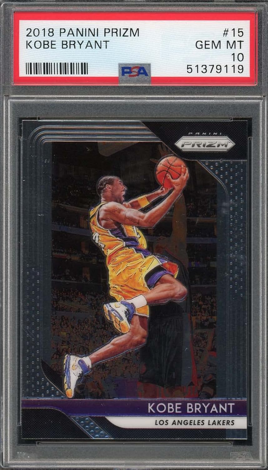 Kobe Bryant 2018 Prizm Basketball Card #15 PSA 10 (Cert #51379119) Gem Mint, Iconic Collectible