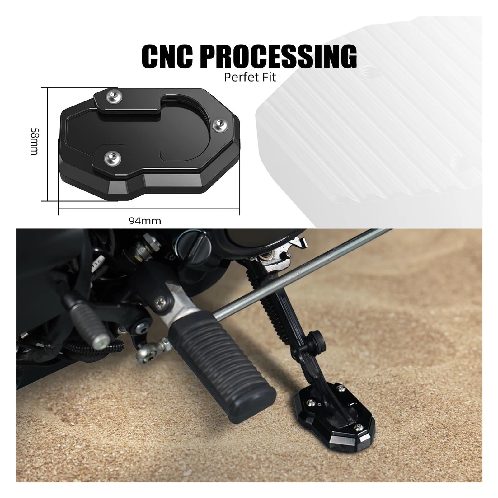 Cavalletto per moto Per il cuscinetto estensibile per cavalletto laterale per moto per Harley