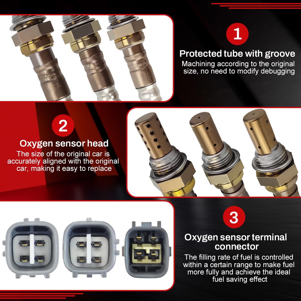 2Pcs 89467-33040+1Pcs 89467-42020+1Pcs 234-4603 Upstream Downstream O2 Oxygen Sensor Compatible with 2001 2002 2003 Toyota RAV4 2.0L