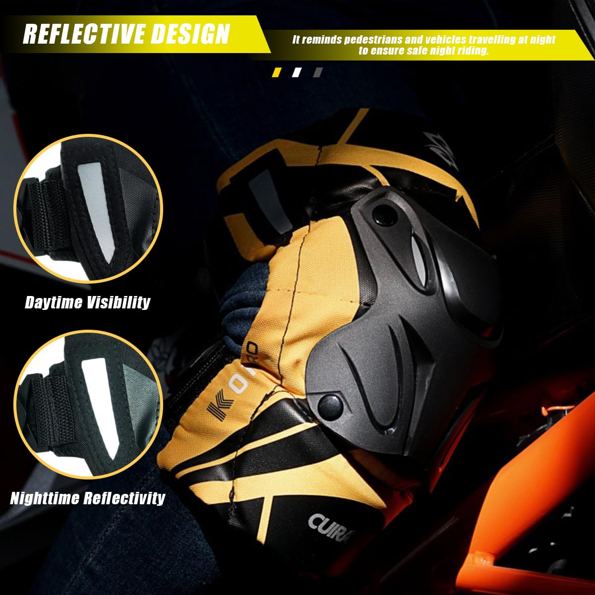 2 Piezas de Rodilleras de Moto,Rodilleras Moto,Rodilleras MTB con Carcasa Resistente y Acolchado Suave,Rodilleras Motocross Ajustables para 40 a 90 KG