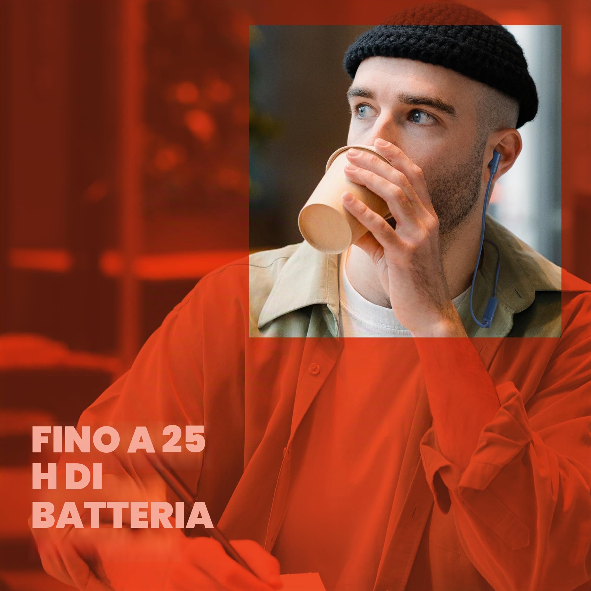 JBL Tune 235BT - Auricolari wireless Bluetooth in-ear con microfono a 3 pulsanti, telecomando e cavo piatto, colore: Nero