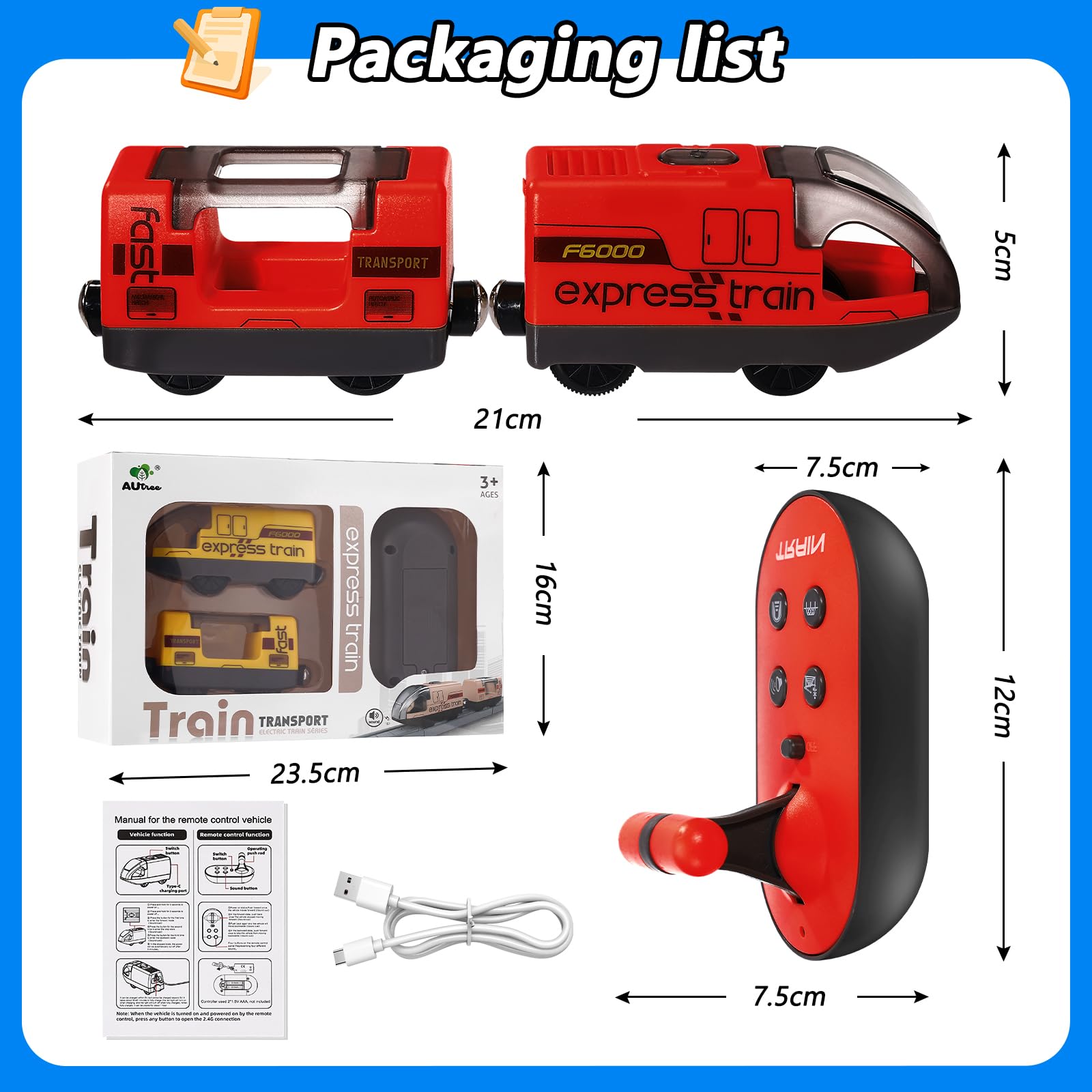 1 Set Trenino Elettrico per Bambini, Locomotiva ad Azione a Batteria con Telecomando, Connessione Magnetica, Giocattolo Compatibile con Brio, Thomas, Chuggington, Età 3+