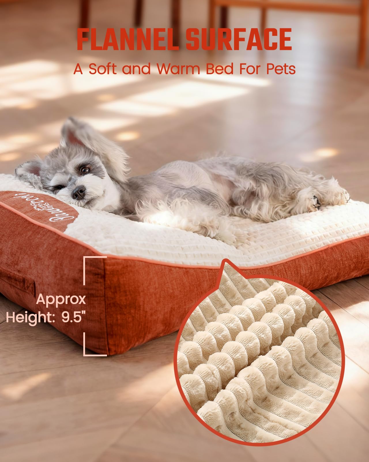 XL Dog Bed for Crate - Orthopedic Foam Crate Mat Large Comfy Flat Pet Beds with Removable Washable Cover, Suitable for Pet Up to 100 lbs(43''×28''×6'') - image 5