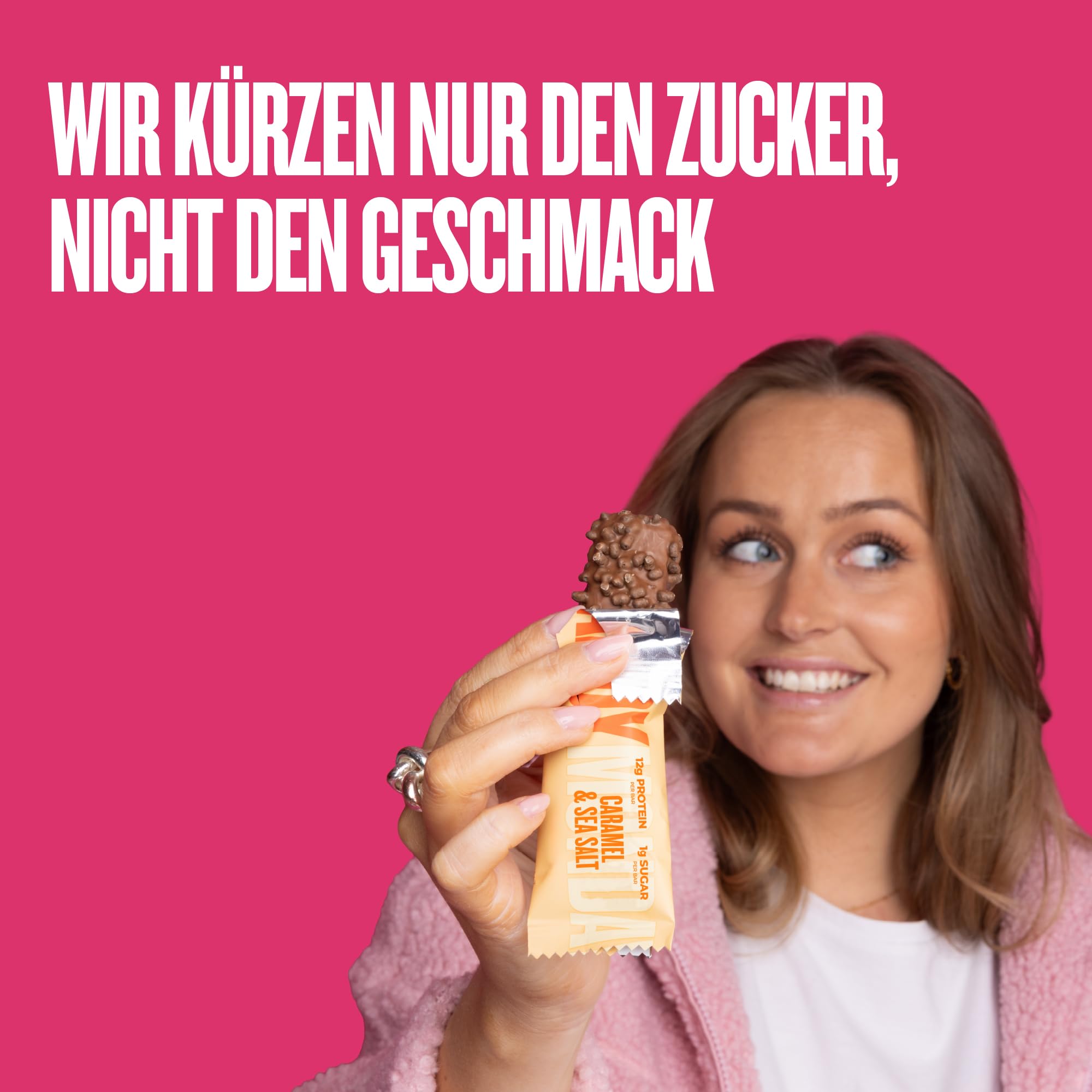 Pändy Protein Riegel ohne Zucker (nur 1g) - 18x Caramel Sea Salt - Ohne "Protein-Nachgeschmack" - High Protein Bar (12g Eiweiss) - Proteinriegel - Eiweißriegel ideal als kalorienarme, gesunde Snacks