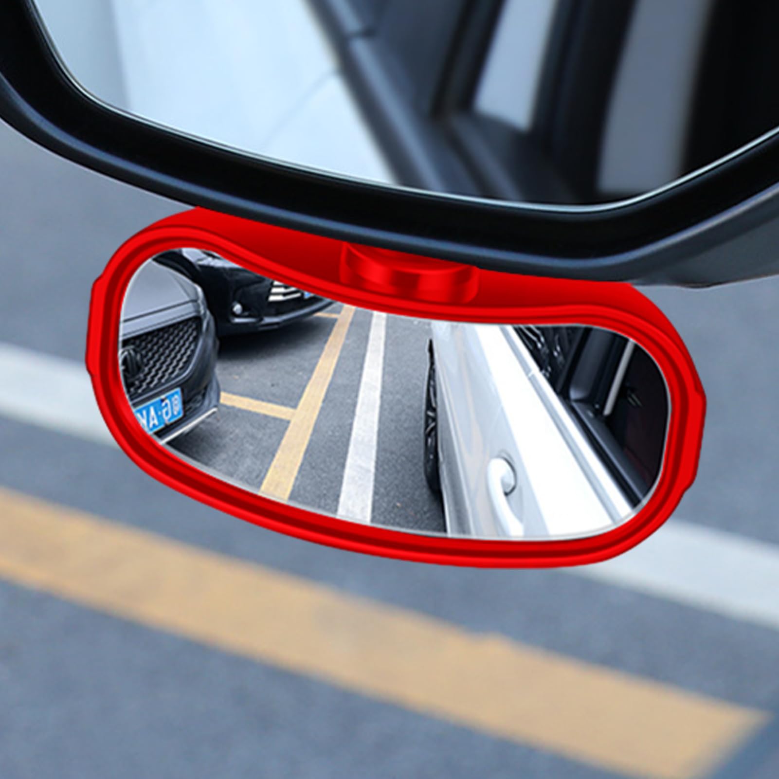 SkycropHD Specchietto Retrovisore Grandangolare Piatto Per Auto – Clip-On Universale 286 Mm, Elimina Angoli Ciechi, Bianco - 5
