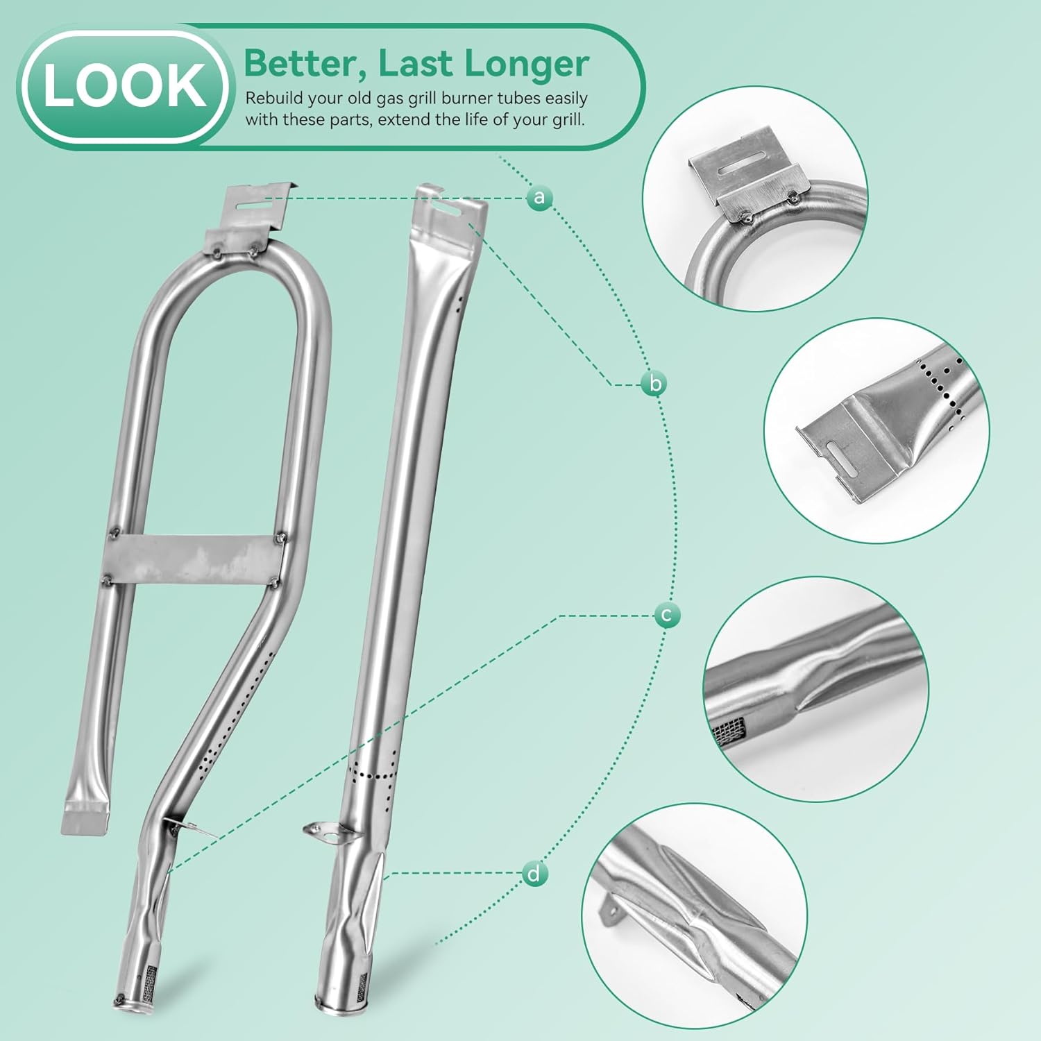 Grill Replacement Parts for Dyna-Glo 5 Burner DGH474CRP, DGH485CRP, 4 Burner DGH450CRP, Repair Kit for Dyna-Glo 3 Burner DGH371CRF Grill, 70-02-411 Grill Heat Plates Tent, 70-02-413
